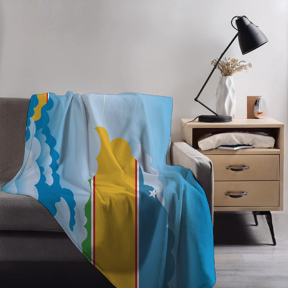 Karakalpakstan Day Clouds Blankets & Throws | Soft Premium Blankets | City Posters Plus
