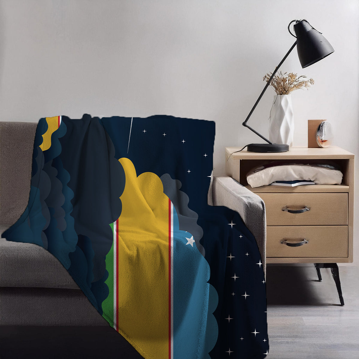 Karakalpakstan Night Clouds Blankets & Throws | Premium Soft Blankets | City Posters Plus