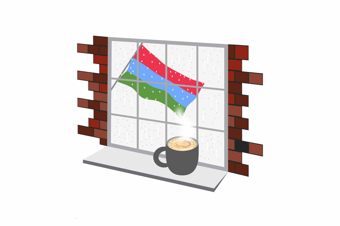Karelia Coffee Rain Window Sticker