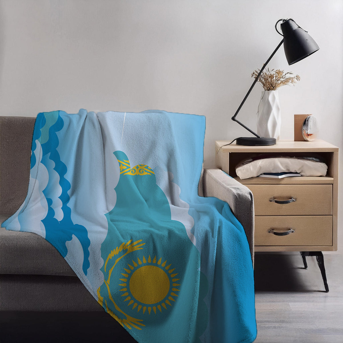 Kazakhstan Day Clouds Blankets & Throws | Soft Premium Blankets | City Posters Plus