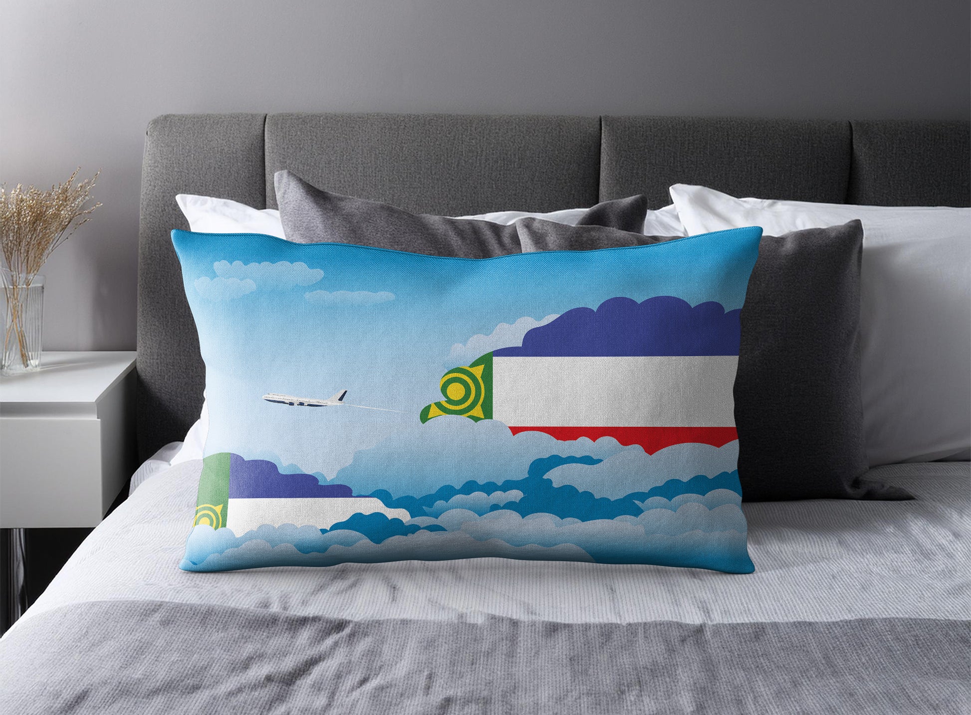 Khakassia World Airplane Day Clouds Square & Rectangle Pillow Cases | Aviation Decorative Pillow Covers