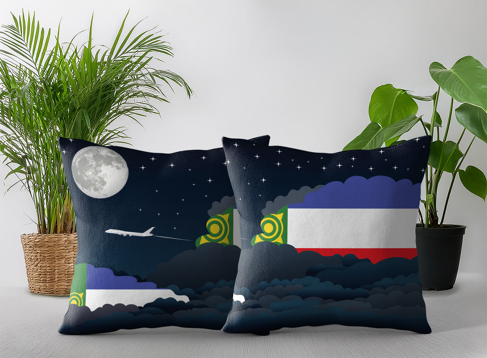Khakassia Night Clouds Pillow Case and Pillow Throw