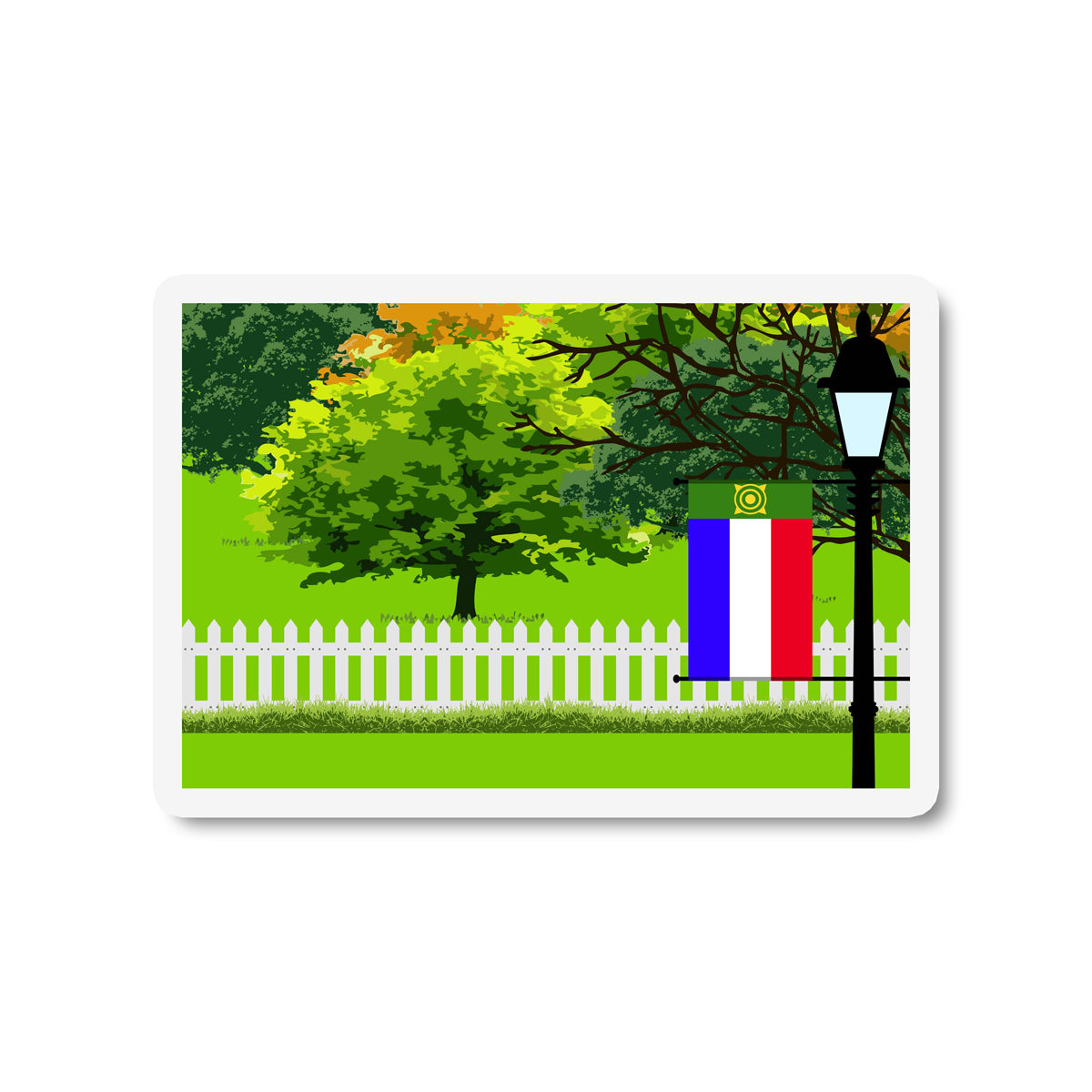 Khakassia Trees Street Lamp Fridge Magnet