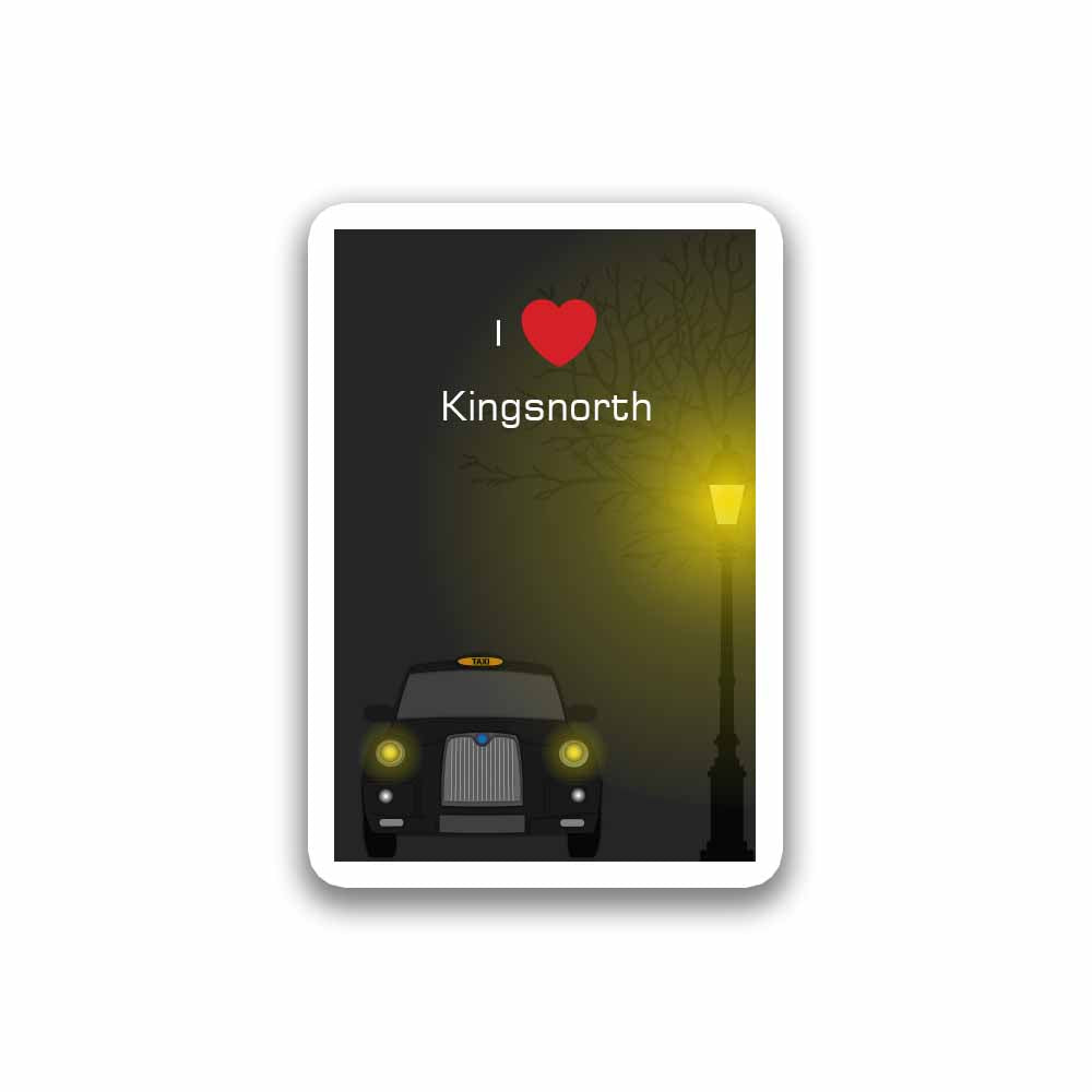 Kingsnorth Love Taxi Black Sticker