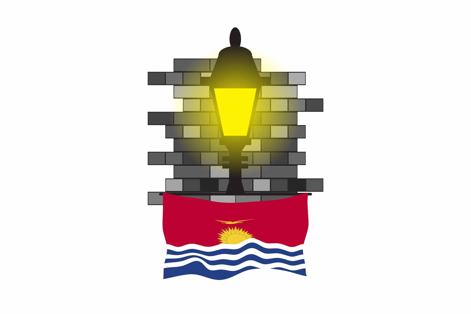 Kiribati Street Lamp Bricks Fridge Magnet
