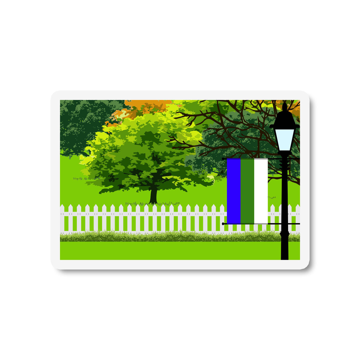 Komi Trees Street Lamp Fridge Magnet