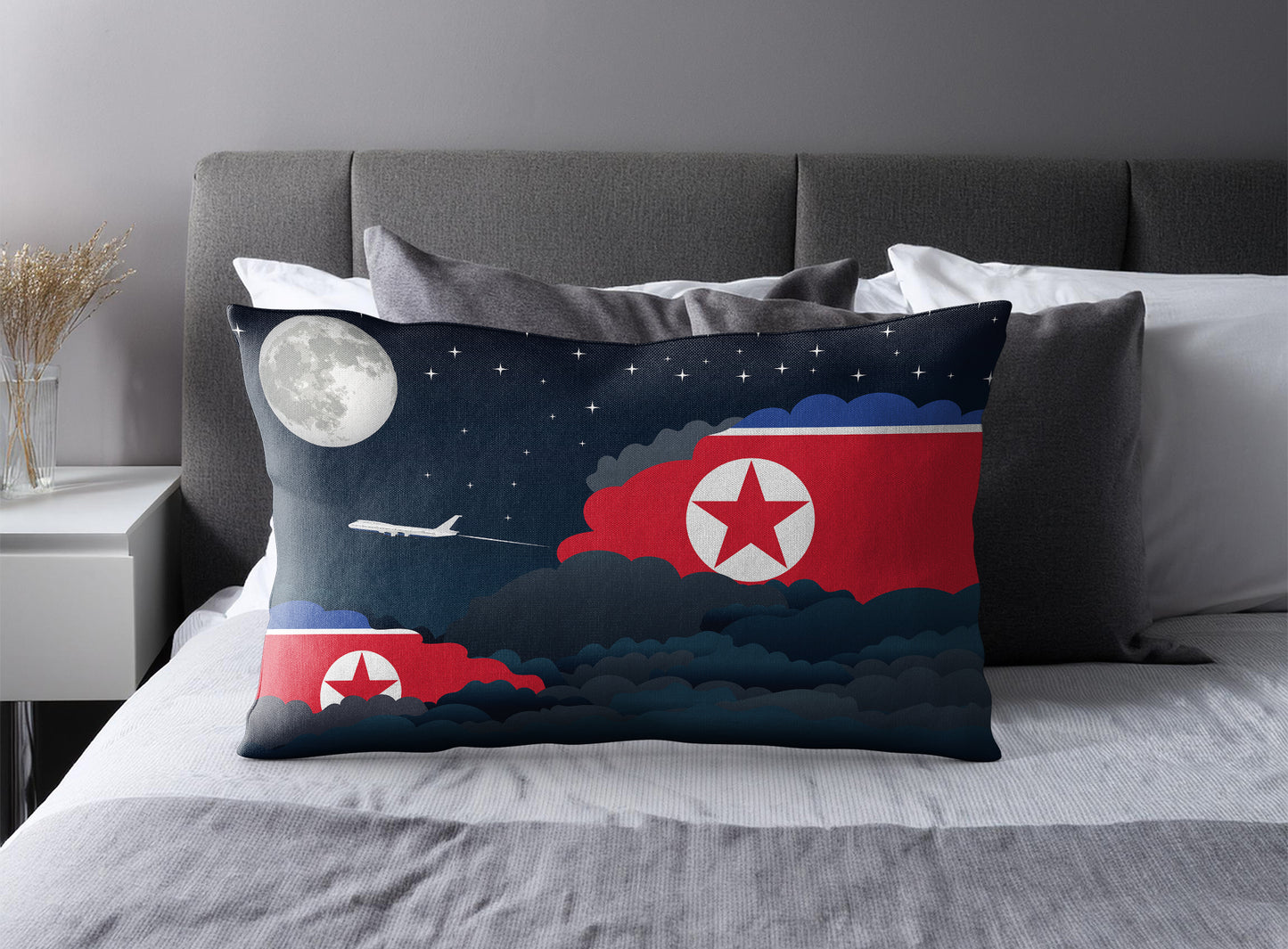 Korea North Night Clouds Pillow Case and Pillow Throw