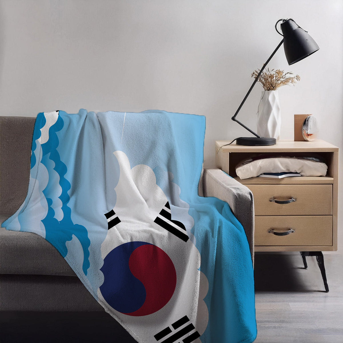 Korea South Day Clouds Blankets & Throws | Soft Premium Blankets | City Posters Plus