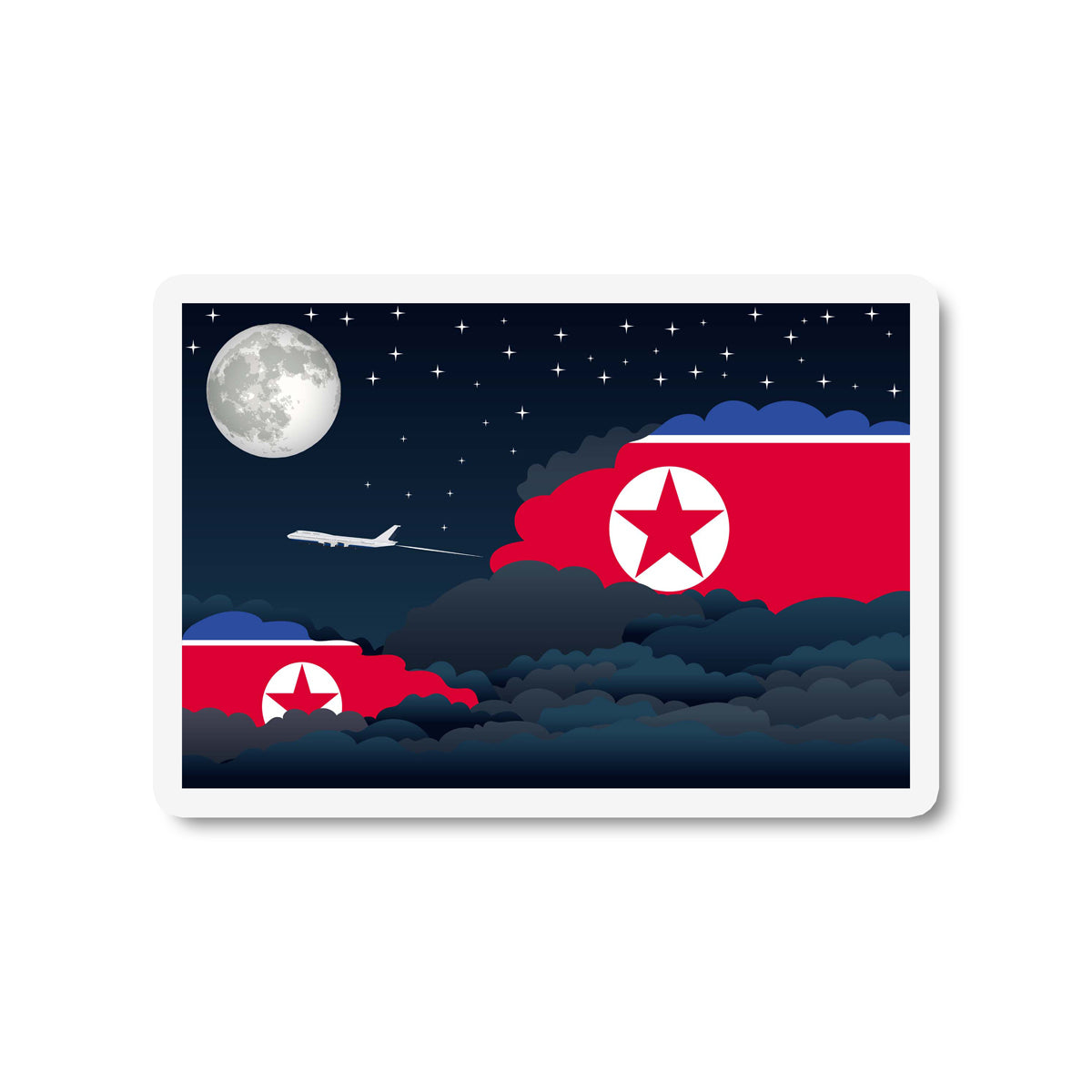 Korea, North Night Clouds Fridge Magnet