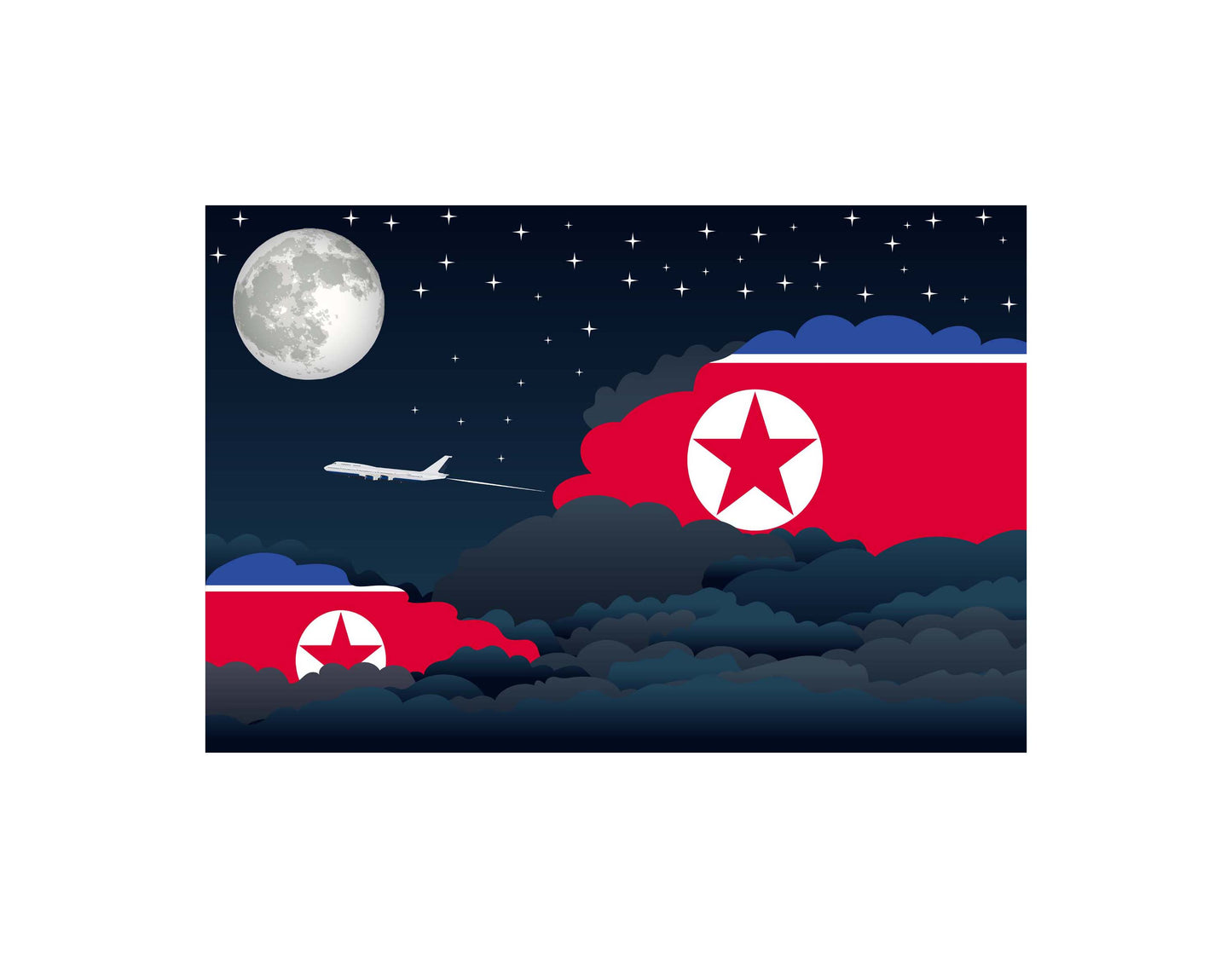 Korea North Night Clouds Blankets & Throws | Premium Soft Blankets | City Posters Plus