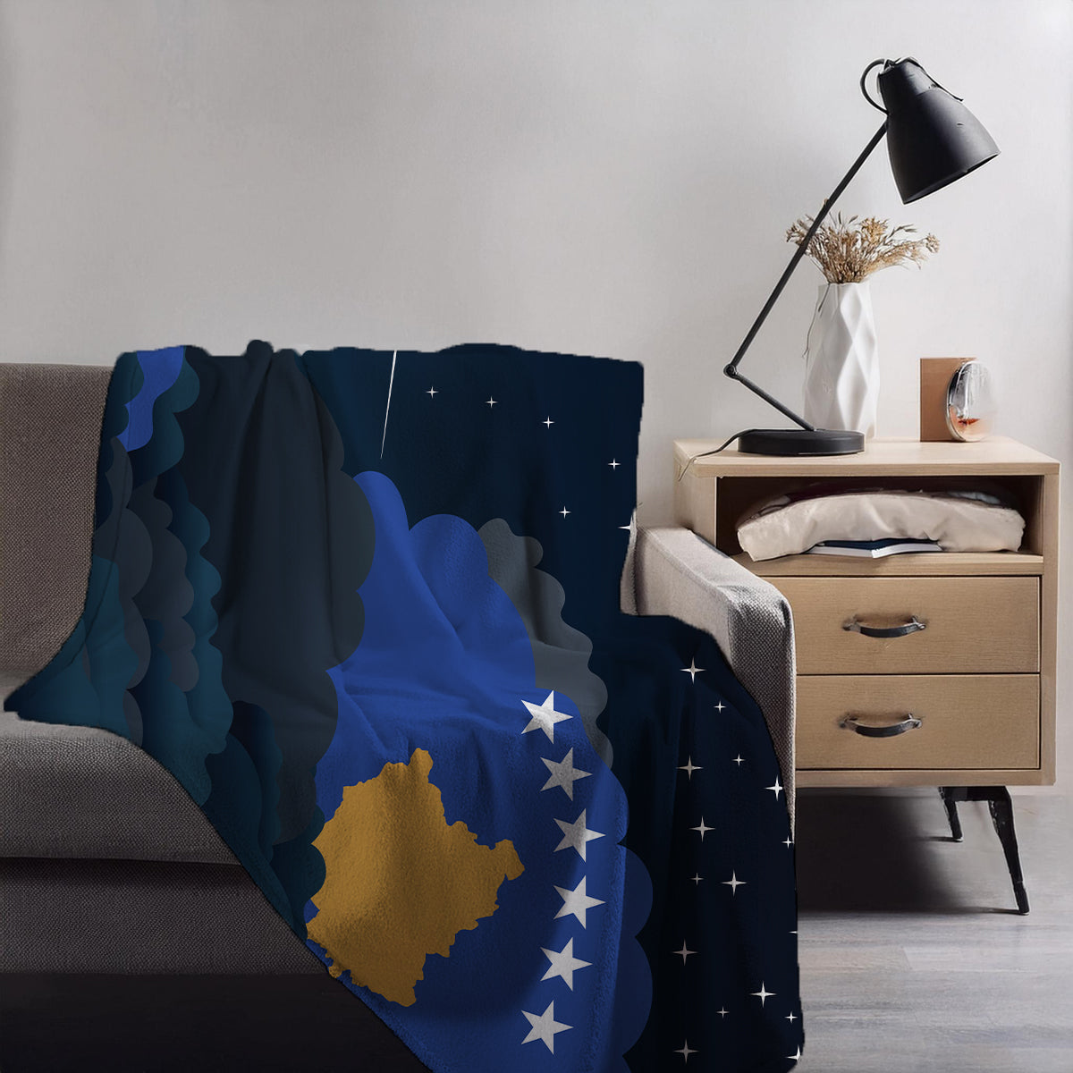 Kosovo Night Clouds Blankets & Throws | Premium Soft Blankets | City Posters Plus