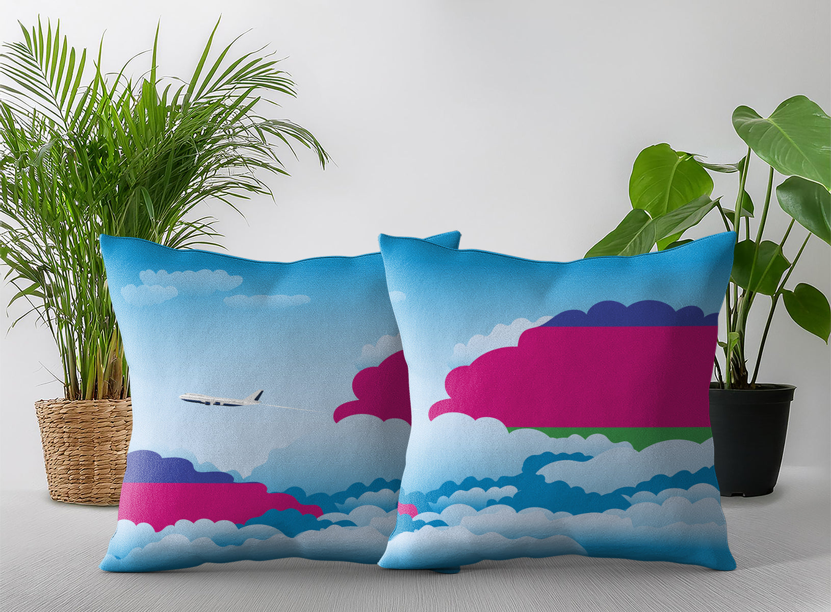 Kuban Peoples Republic Day Clouds Pillow Case and Pillow Throw