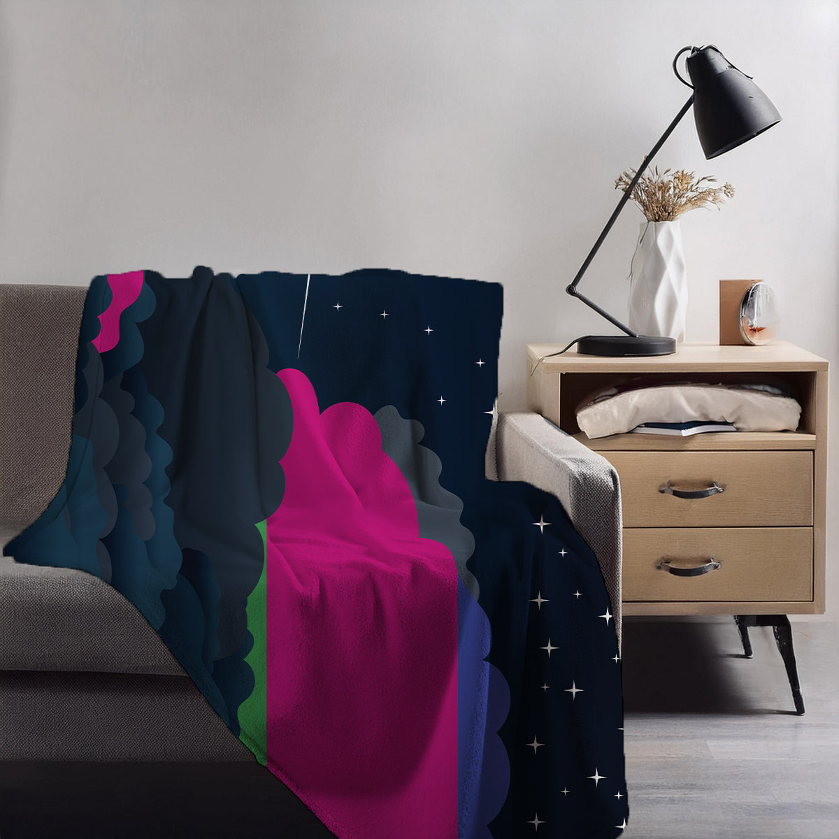 Kuban Peoples Republic Night Clouds Blankets & Throws | Premium Soft Blankets | City Posters Plus