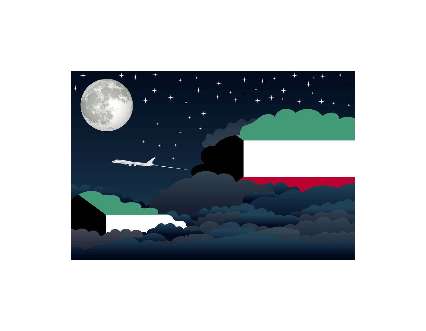 Kuwait Night Clouds Blankets & Throws | Premium Soft Blankets | City Posters Plus