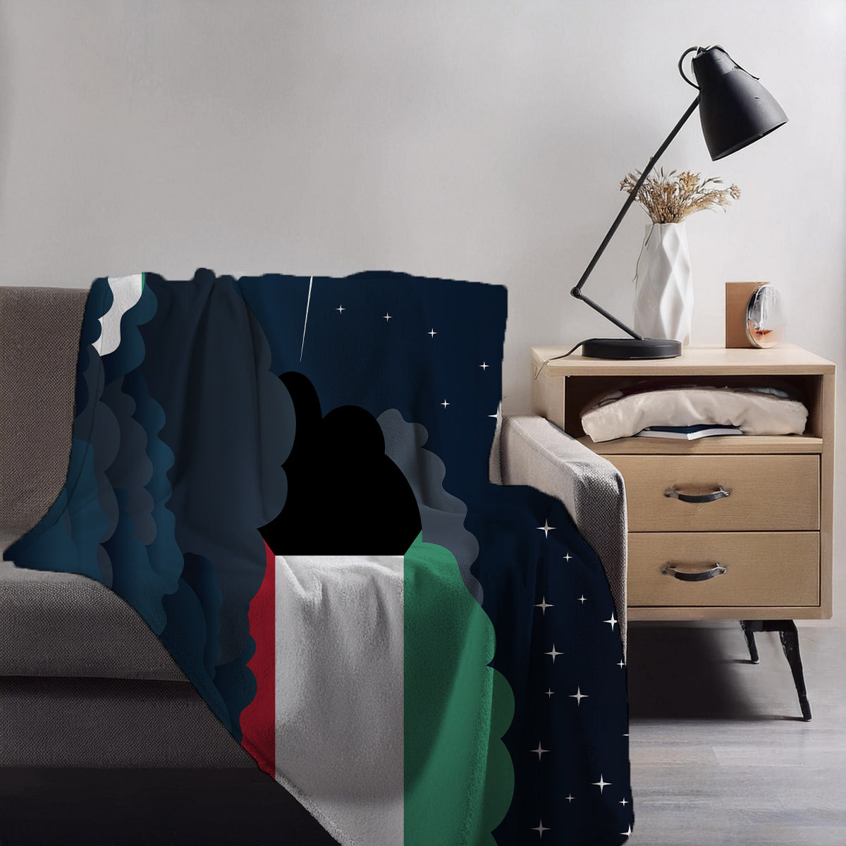 Kuwait Night Clouds Blankets & Throws | Premium Soft Blankets | City Posters Plus