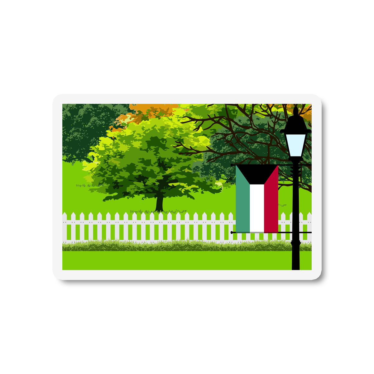 Kuwait Trees Street Lamp Fridge Magnet