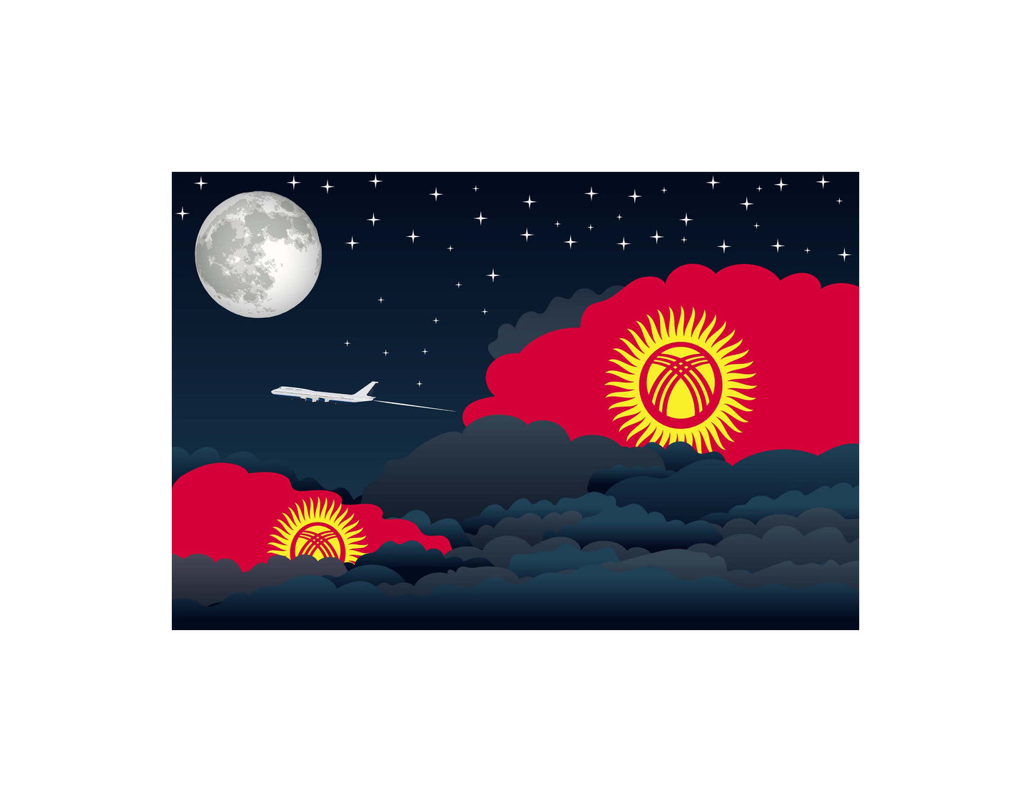 Kyrgyzstan Night Clouds Blankets & Throws | Premium Soft Blankets | City Posters Plus