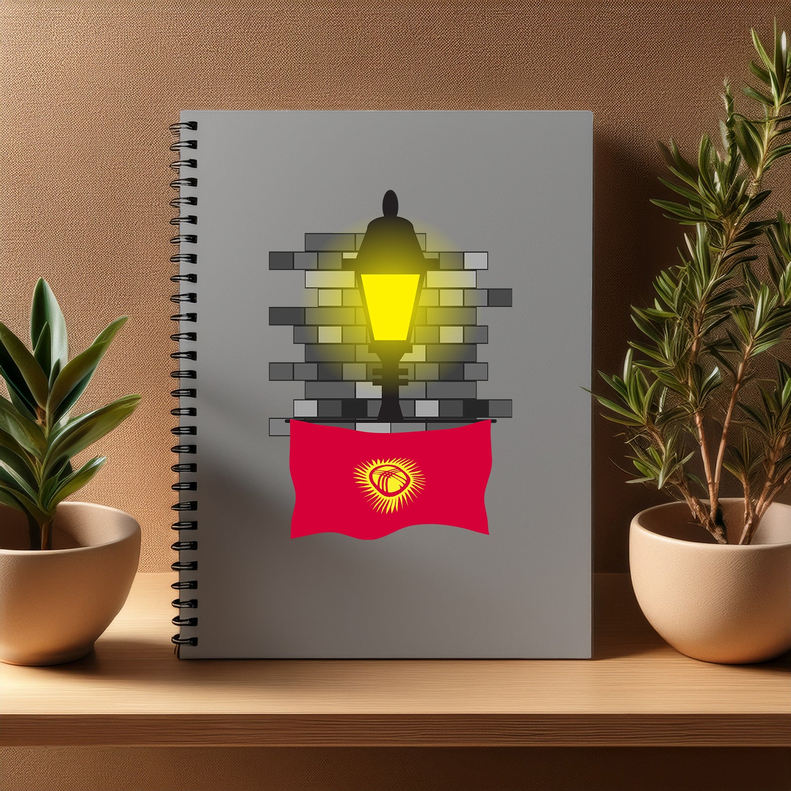 Kyrgyzstan  Street Lamp Bricks Notebook