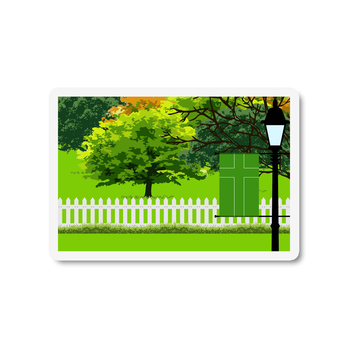 Ladonia Trees and Street Lamp Sticker