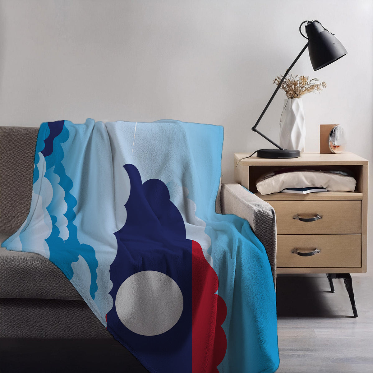 Laos Day Clouds Blankets & Throws | Soft Premium Blankets | City Posters Plus