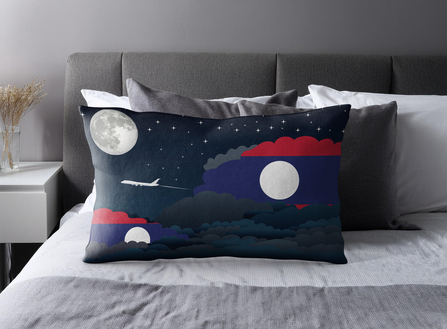 Laos Night Clouds Pillow Case and Pillow Throw