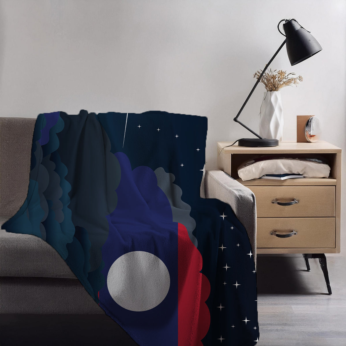 Laos Night Clouds Blankets & Throws | Premium Soft Blankets | City Posters Plus
