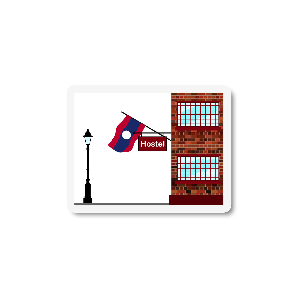 Laos Hostels Sticker
