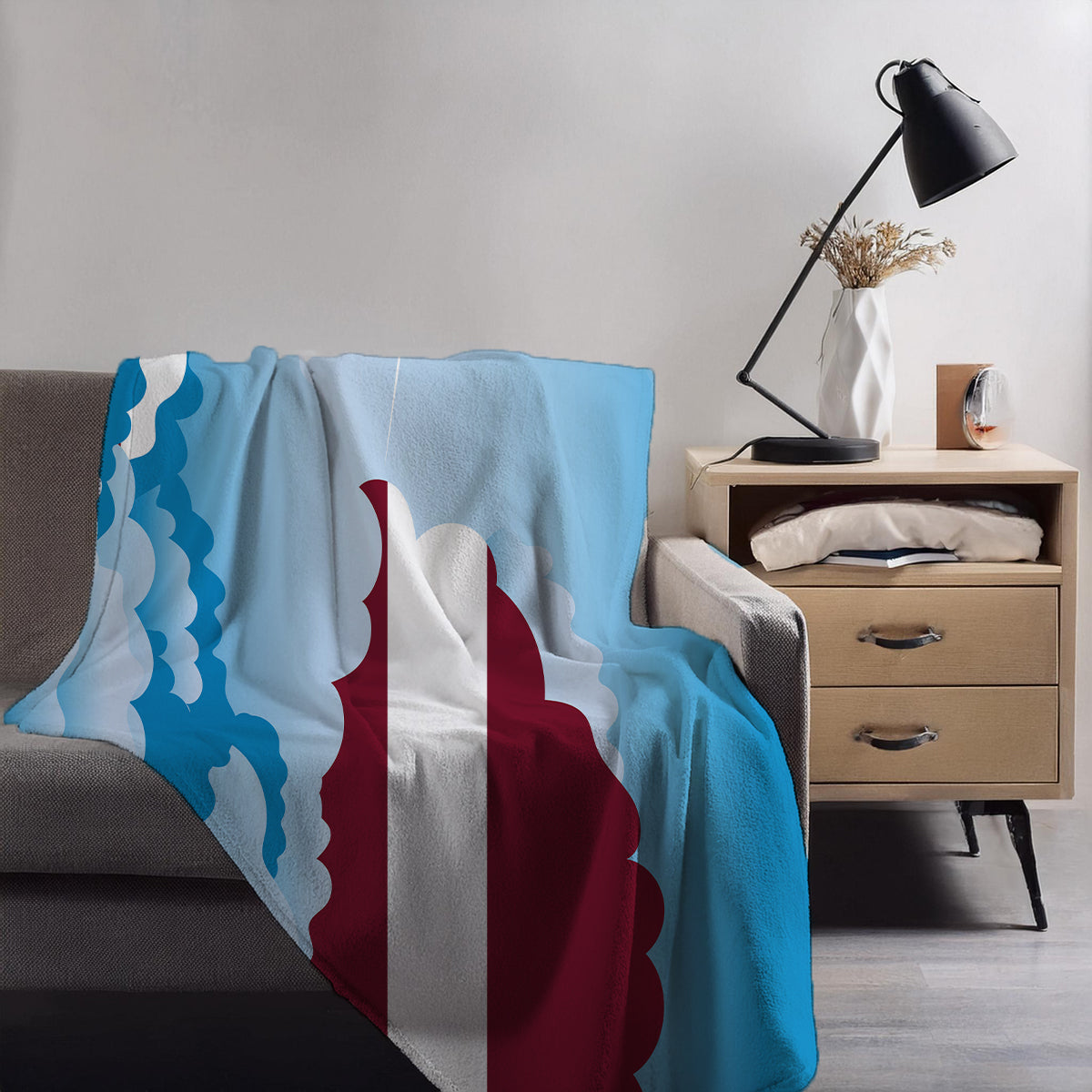 Latvia Day Clouds Blankets & Throws | Soft Premium Blankets | City Posters Plus