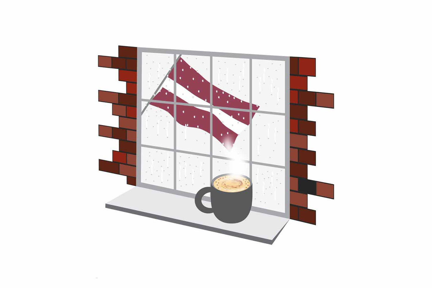 Latvia Coffee Rain Window Sticker