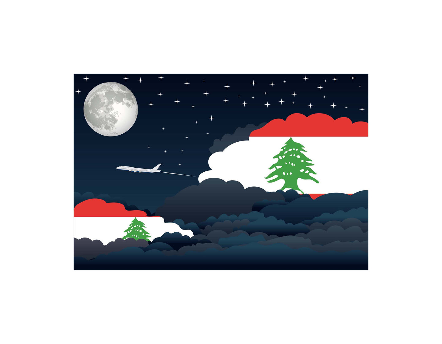 Lebanon Night Clouds Blankets & Throws | Premium Soft Blankets | City Posters Plus