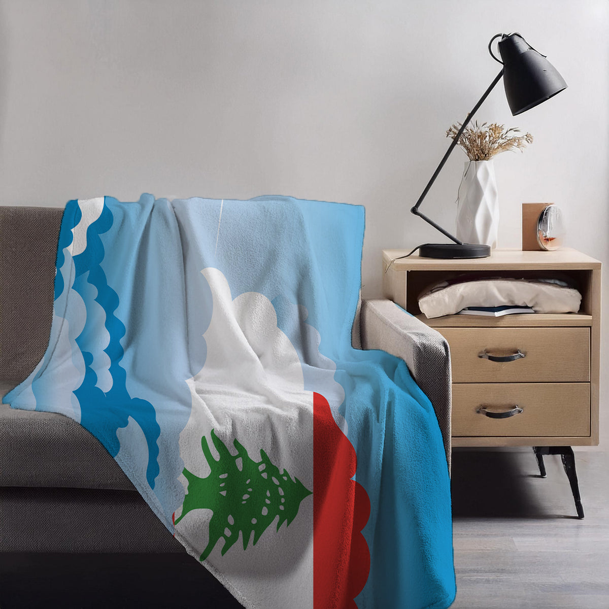 Lebanon Day Clouds Blankets & Throws | Soft Premium Blankets | City Posters Plus
