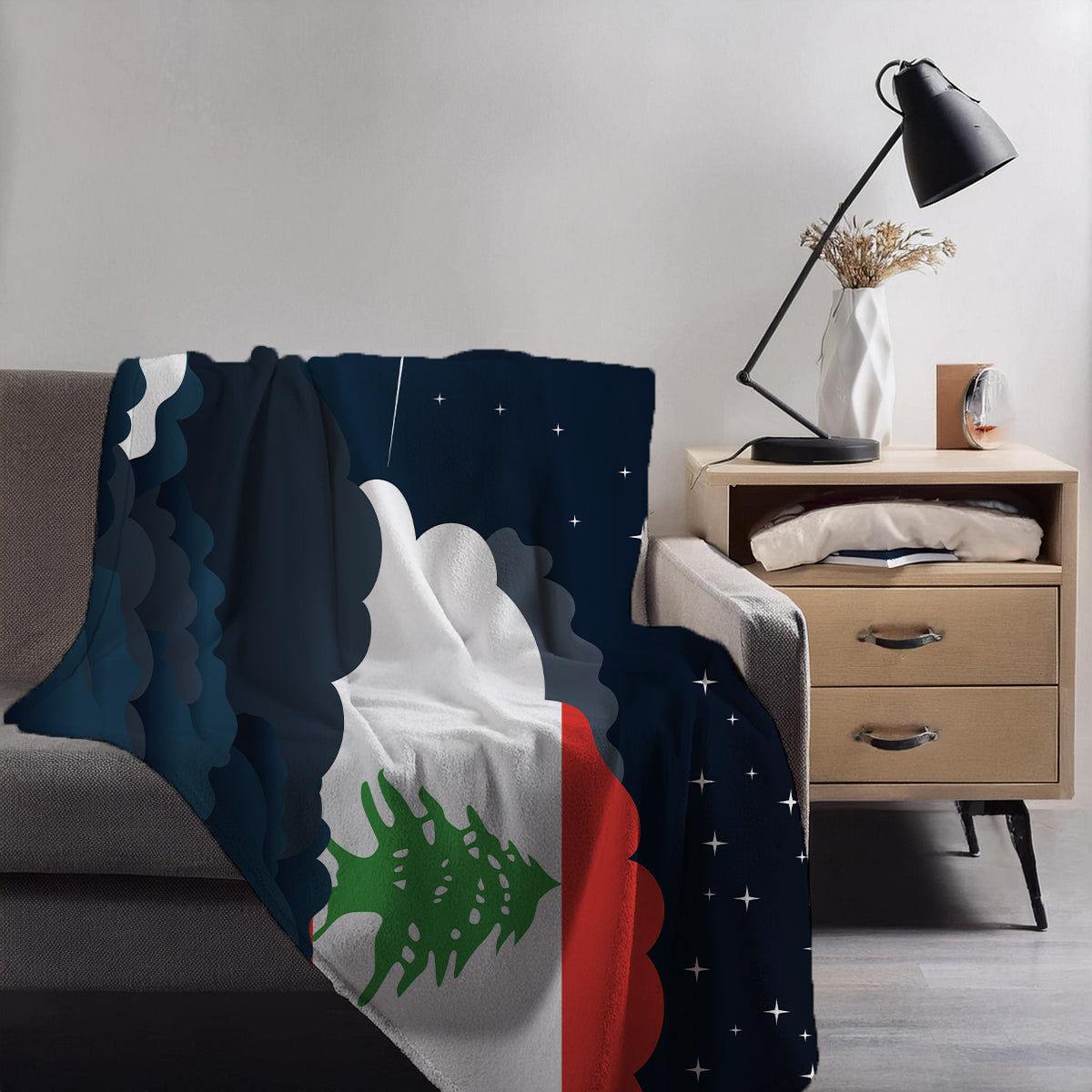 Lebanon Night Clouds Blankets & Throws | Premium Soft Blankets | City Posters Plus