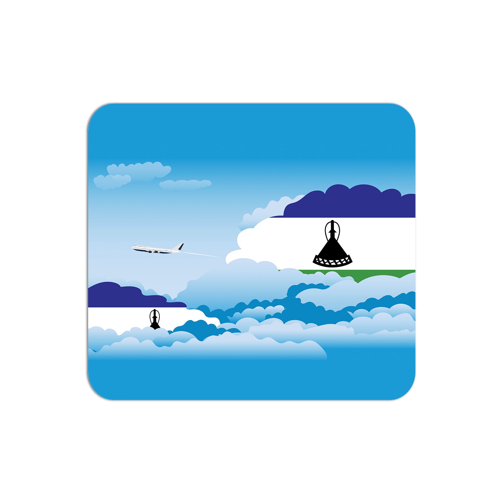 Lesotho Airplane Airport Flight Day Clouds Mousepad 