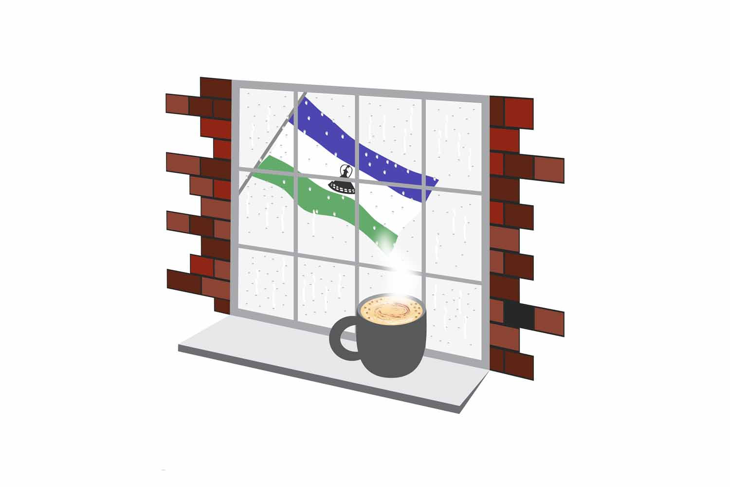 Lesotho Coffee Rain Window Fridge Magnet