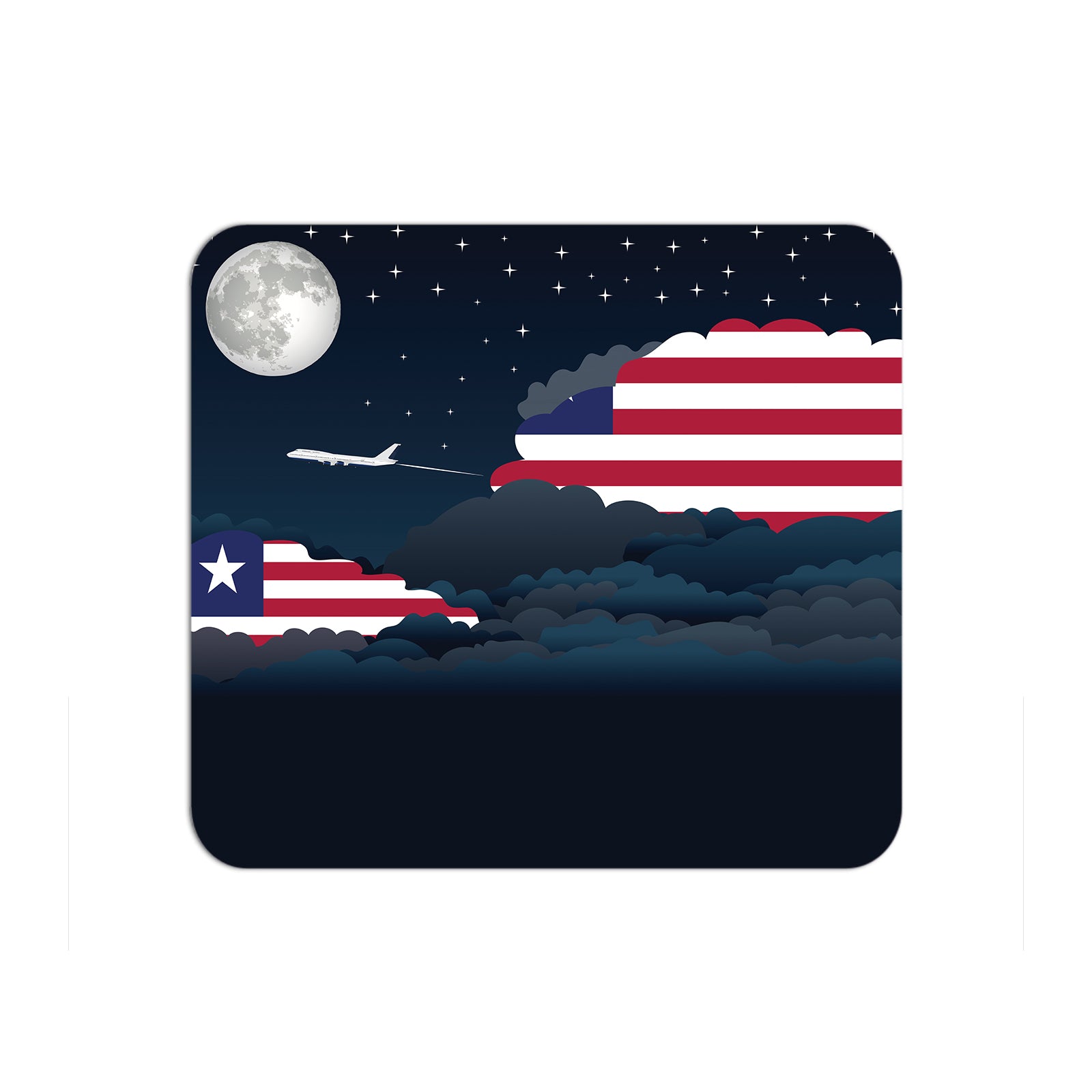 Liberia Airplane Airport Flight Night Clouds Mousepad 