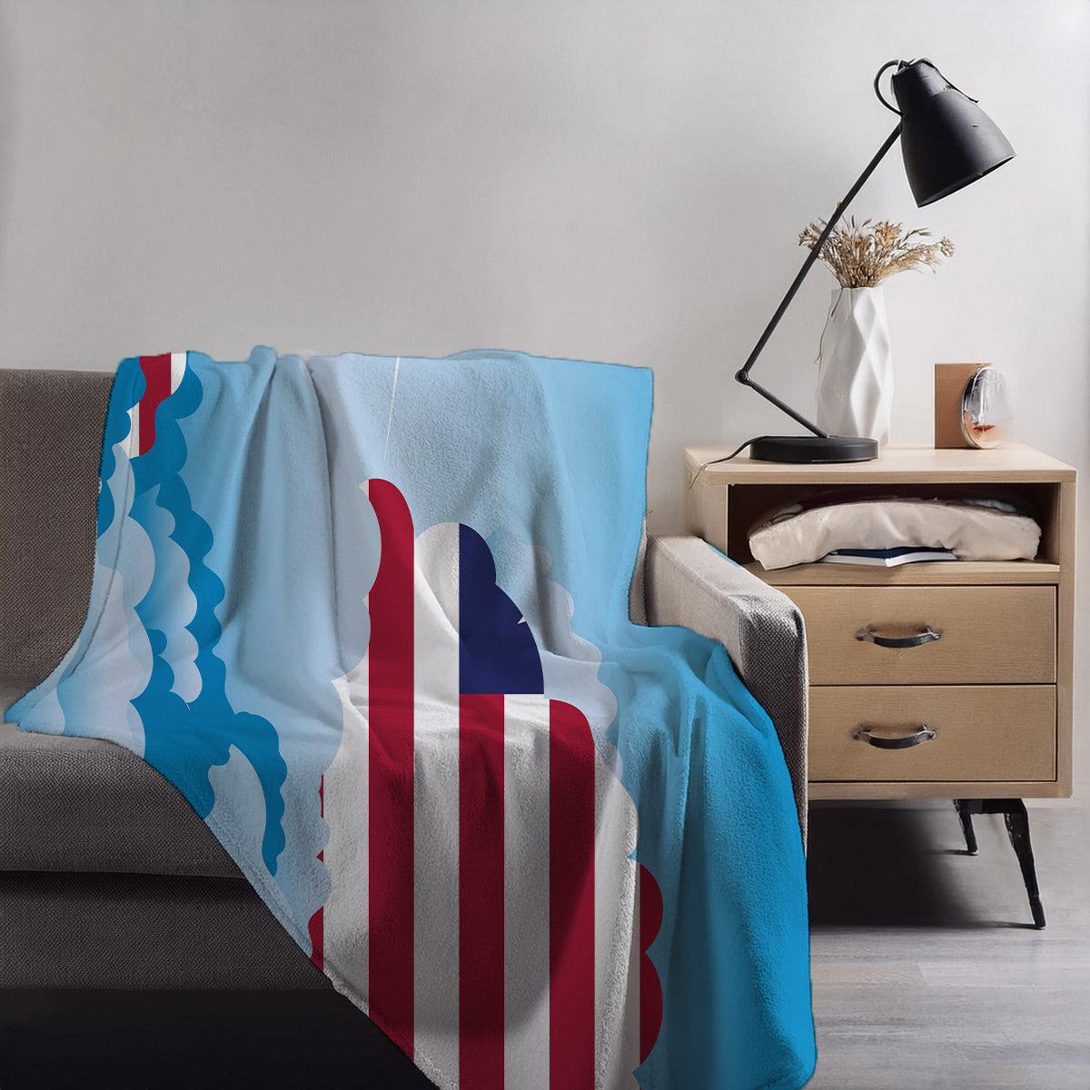 Liberia Day Clouds Blankets & Throws | Soft Premium Blankets | City Posters Plus