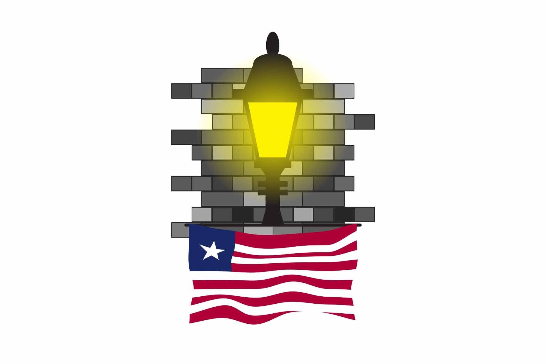 Liberia Street Lamp Bricks Fridge Magnet