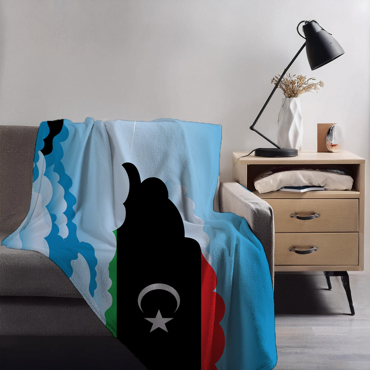 Libya Day Clouds Blankets & Throws | Soft Premium Blankets | City Posters Plus