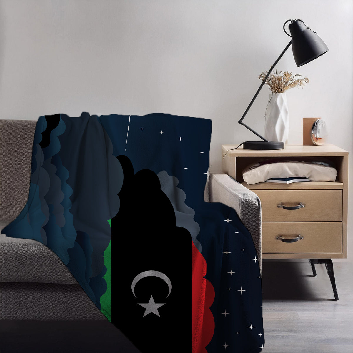 Libya Night Clouds Blankets & Throws | Premium Soft Blankets | City Posters Plus