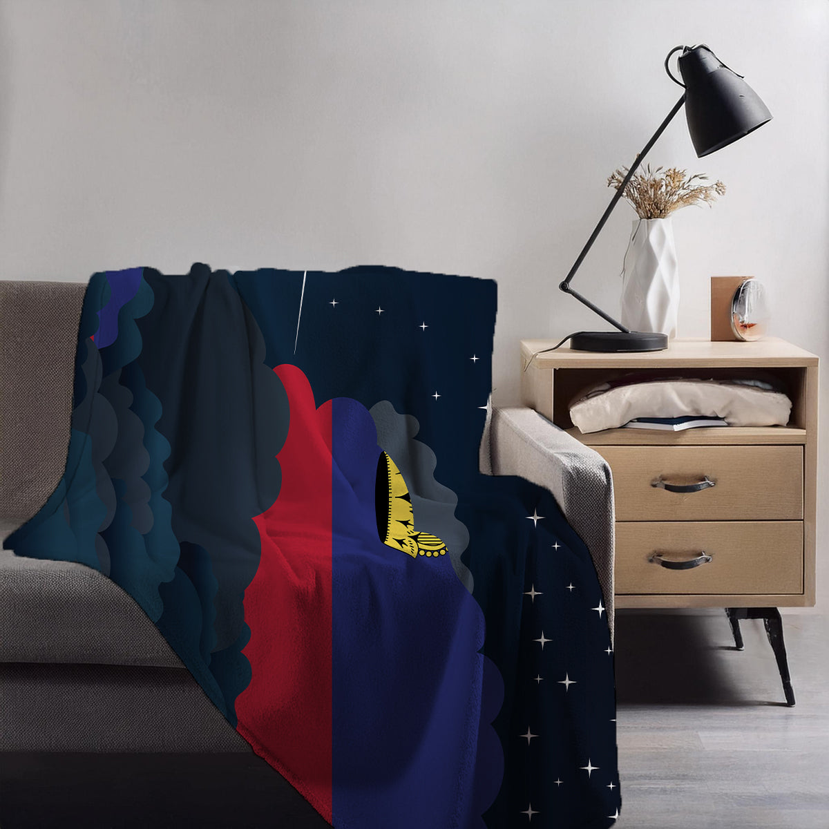 Liechtenstein Night Clouds Blankets & Throws | Premium Soft Blankets | City Posters Plus