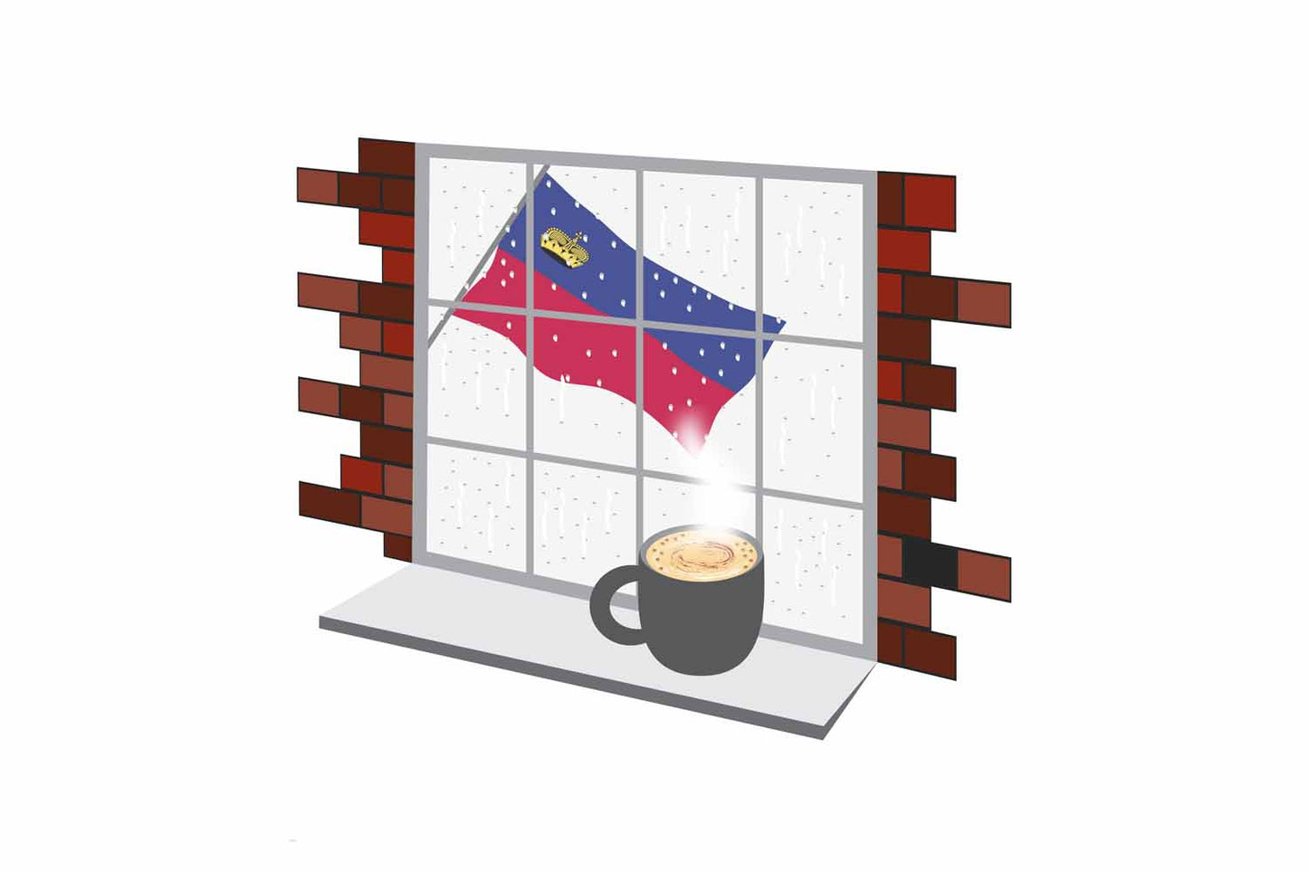 Liechtenstein Coffee Rain Window Fridge Magnet