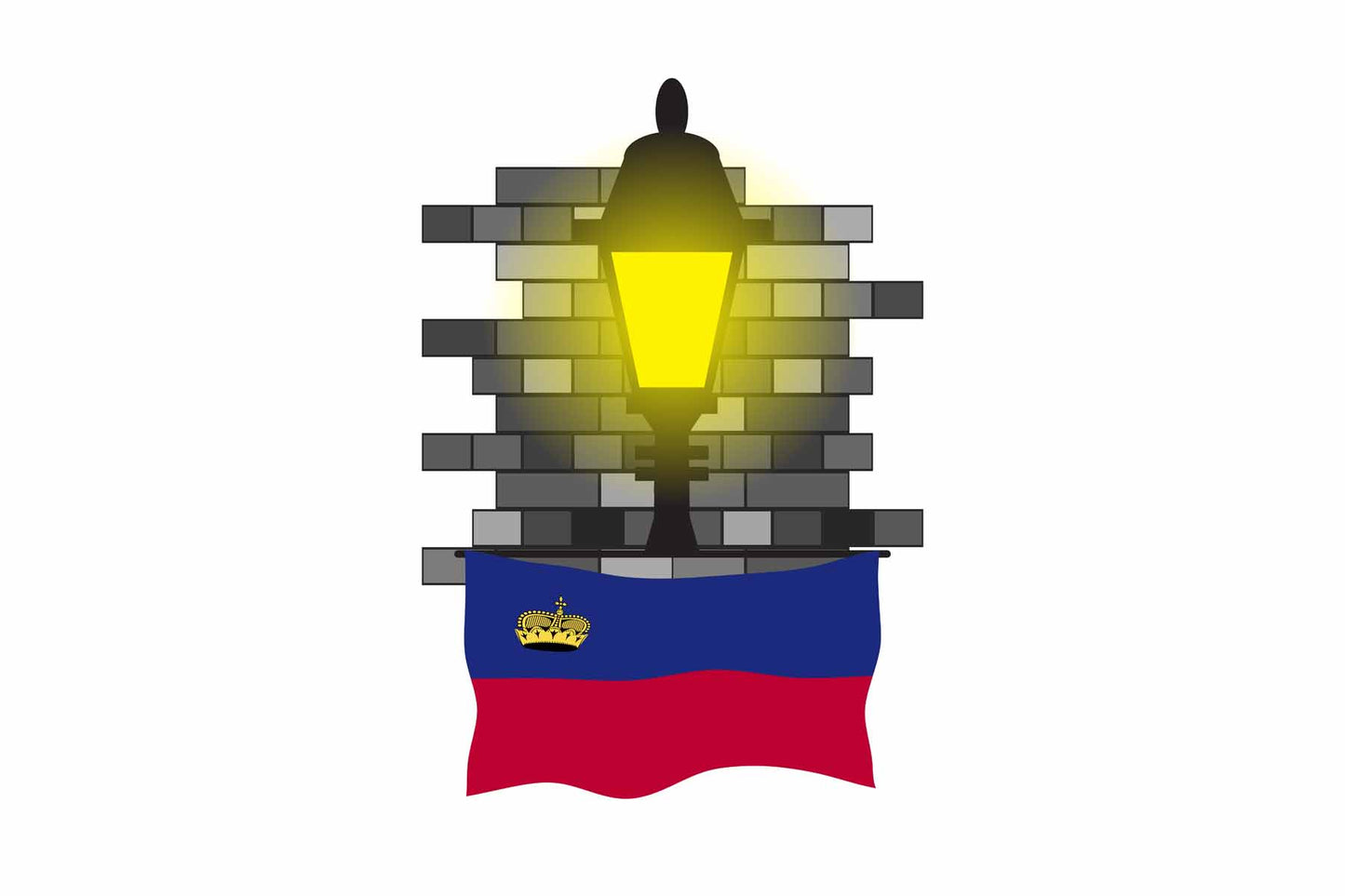 Liechtenstein Street Lamp Bricks Fridge Magnet