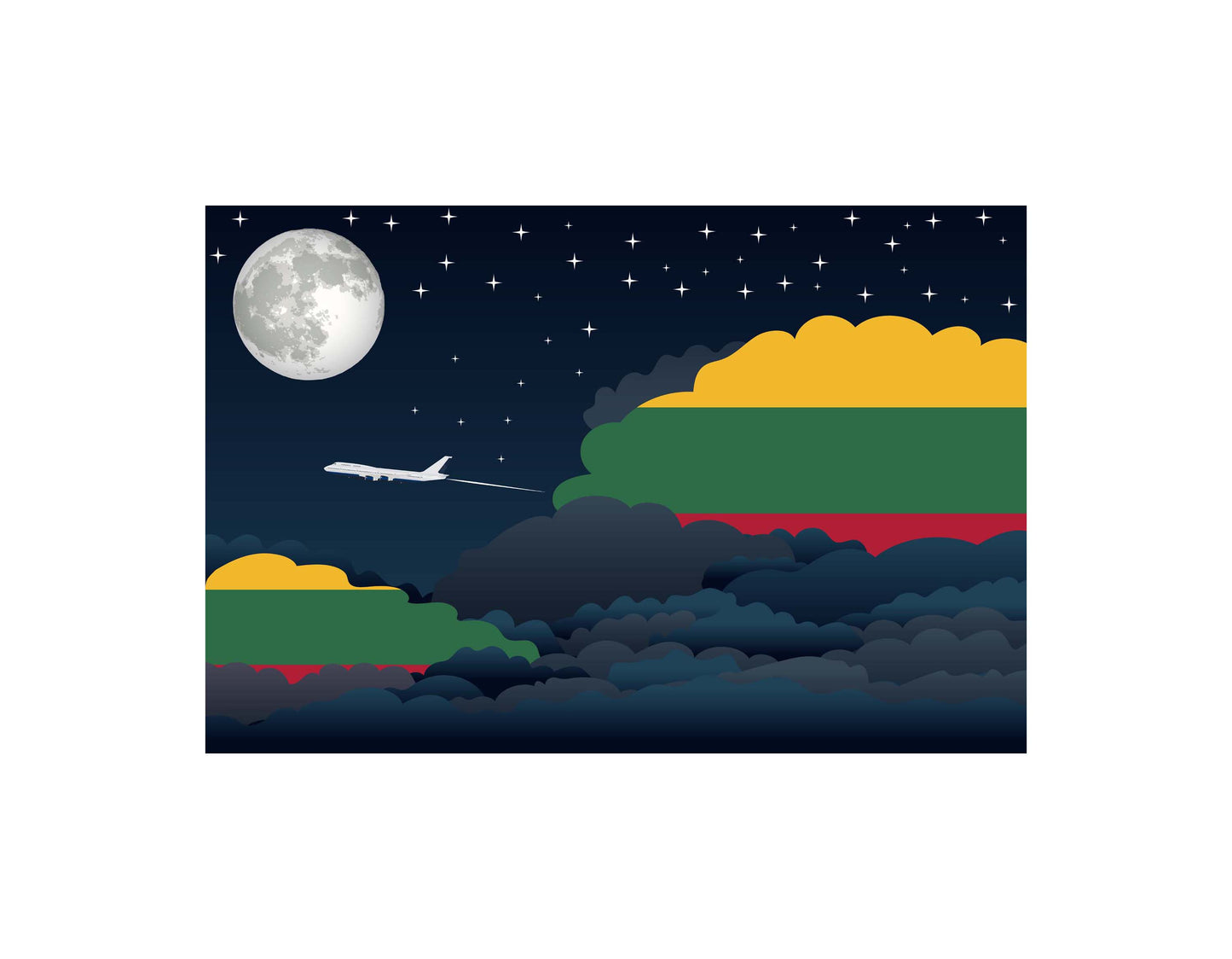 Lithuania Night Clouds Blankets & Throws | Premium Soft Blankets | City Posters Plus