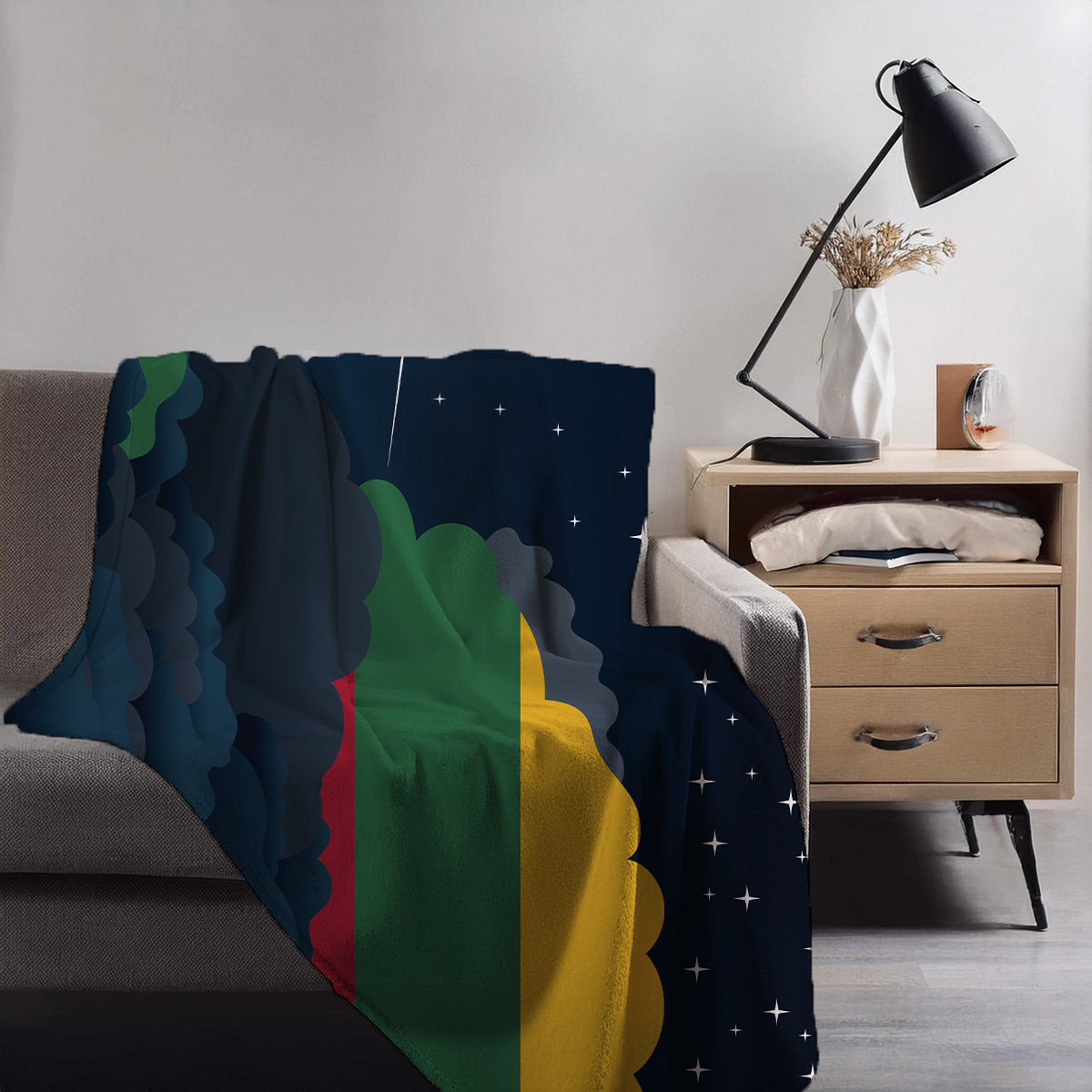 Lithuania Night Clouds Blankets & Throws | Premium Soft Blankets | City Posters Plus