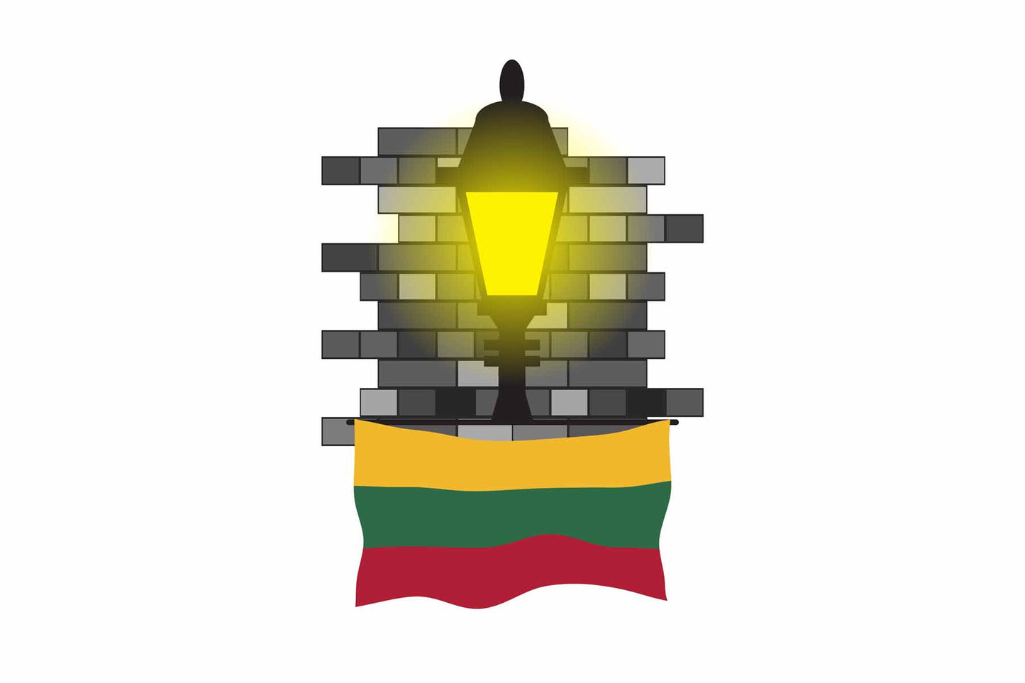 Lithuania Street Lamp Bricks Sticker