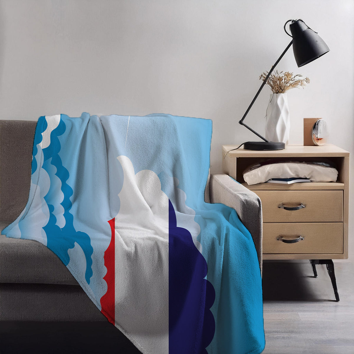 Los Altos Day Clouds Blankets & Throws | Soft Premium Blankets | City Posters Plus