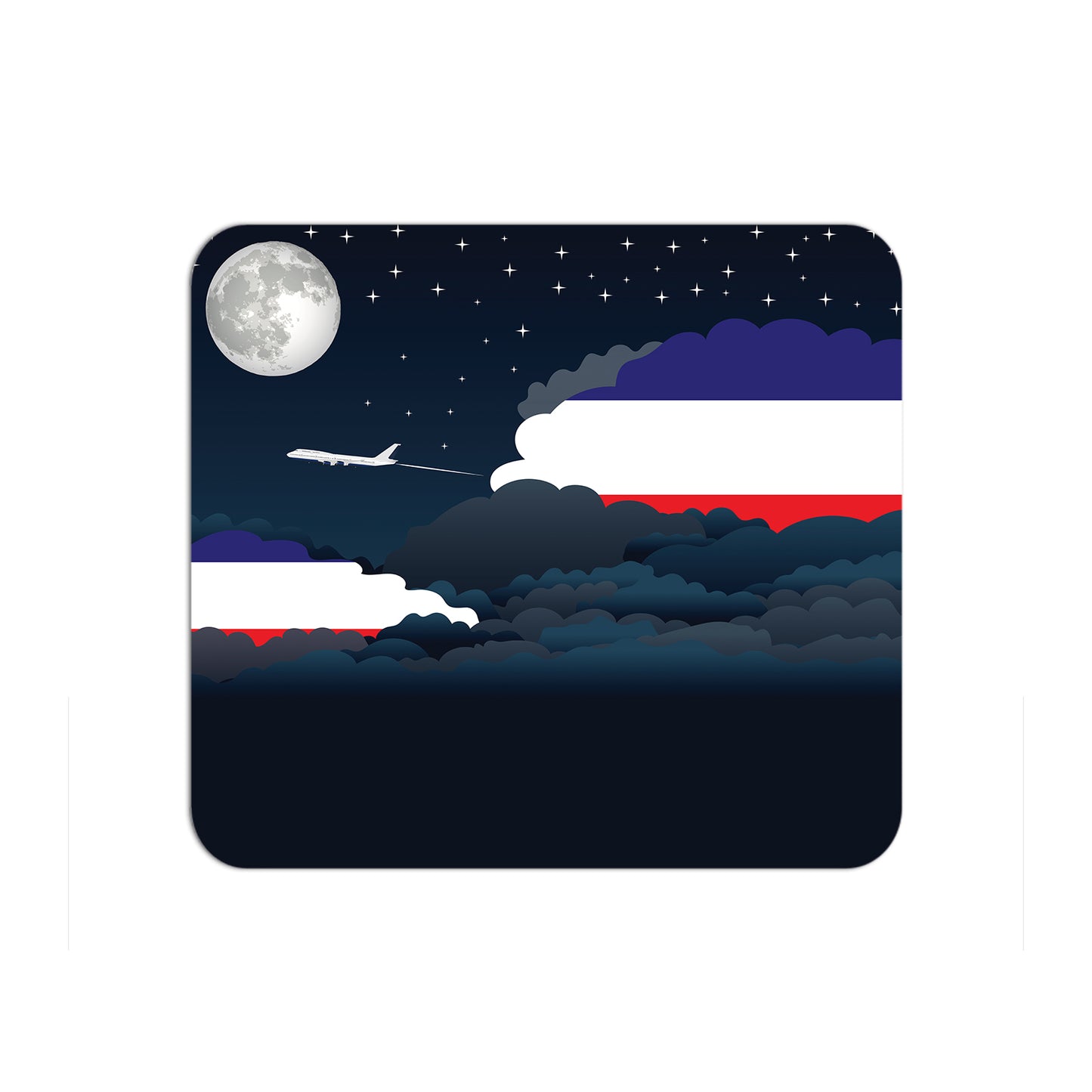 Los Altos Airplane Airport Flight Night Clouds Mousepad 