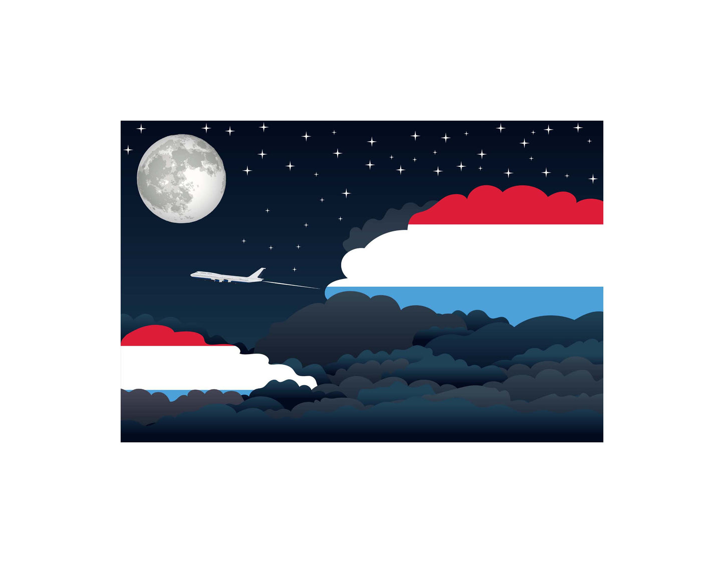 Luxembourg Night Clouds Blankets & Throws | Premium Soft Blankets | City Posters Plus