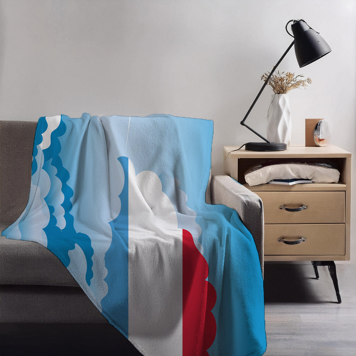 Luxembourg Day Clouds Blankets & Throws | Soft Premium Blankets | City Posters Plus