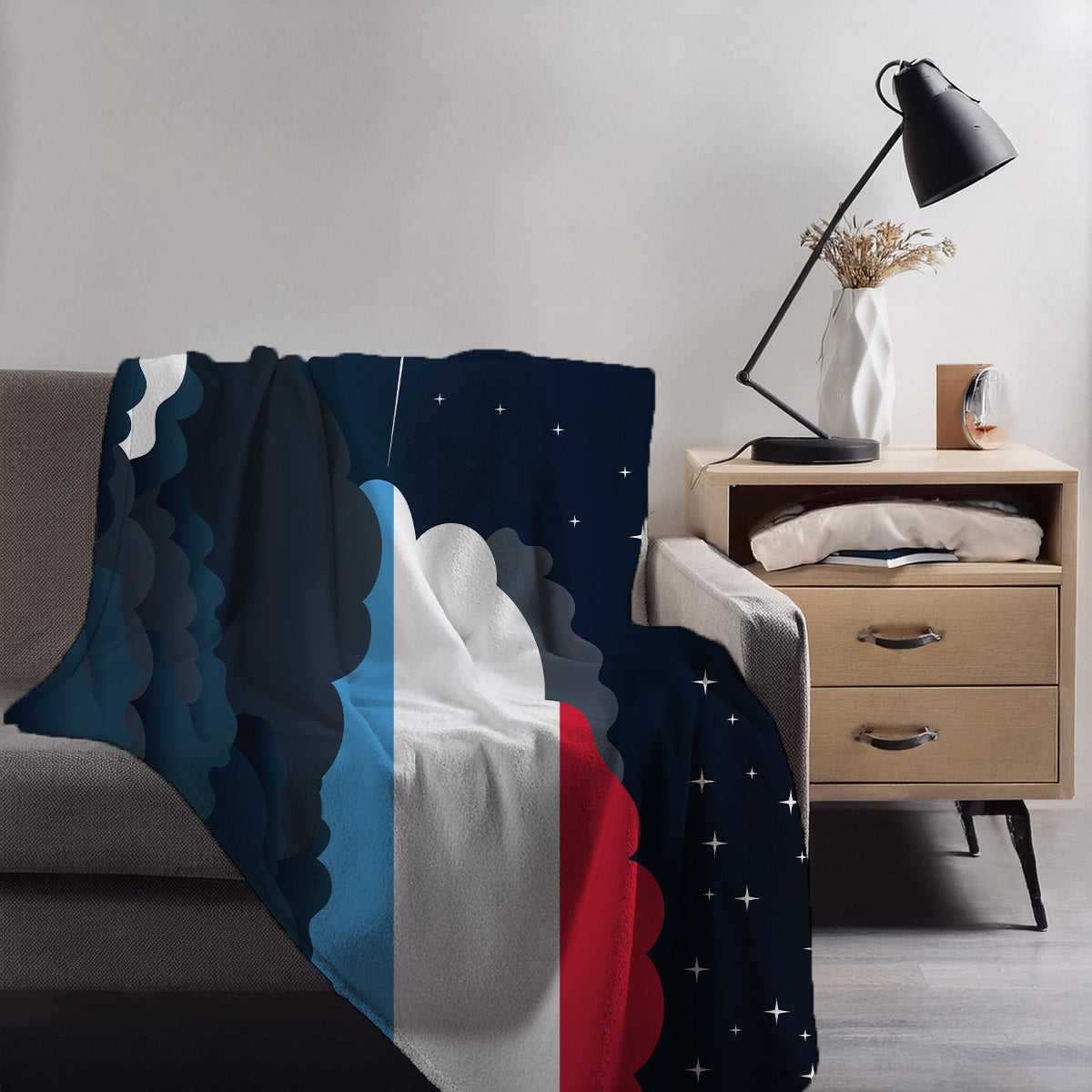 Luxembourg Night Clouds Blankets & Throws | Premium Soft Blankets | City Posters Plus